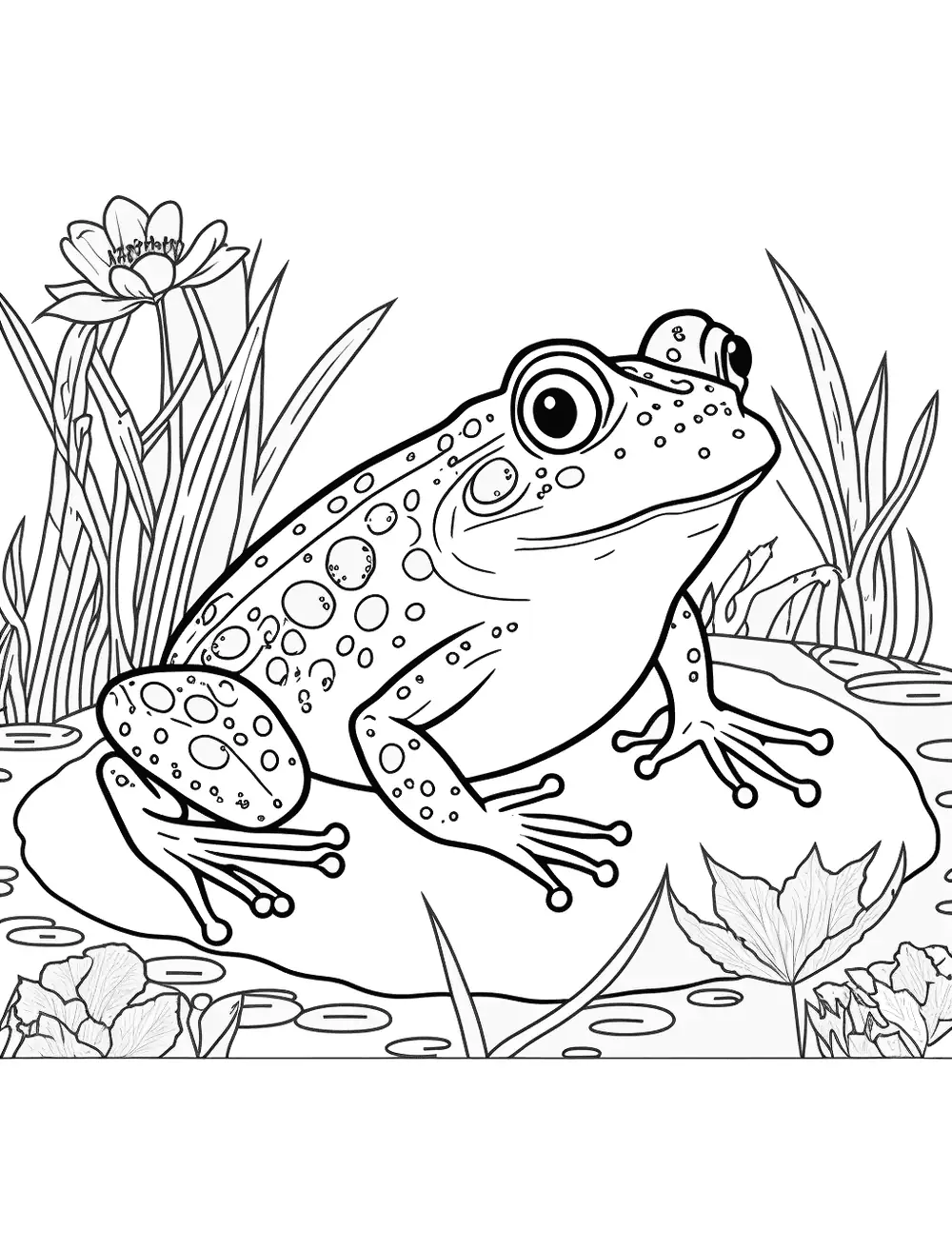 Dibujos para Colorear Bull Frog In A Swamp