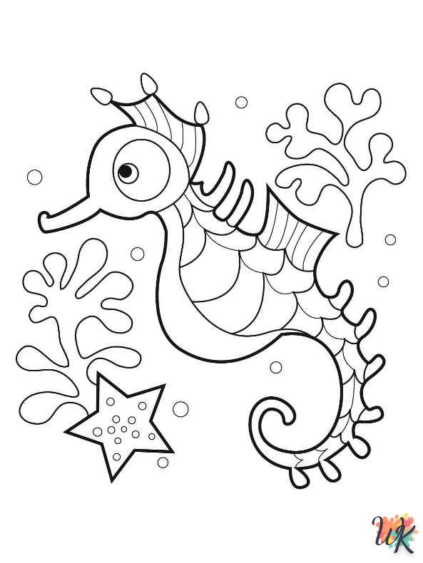 Dibujos para Colorear Caballo de mar 11