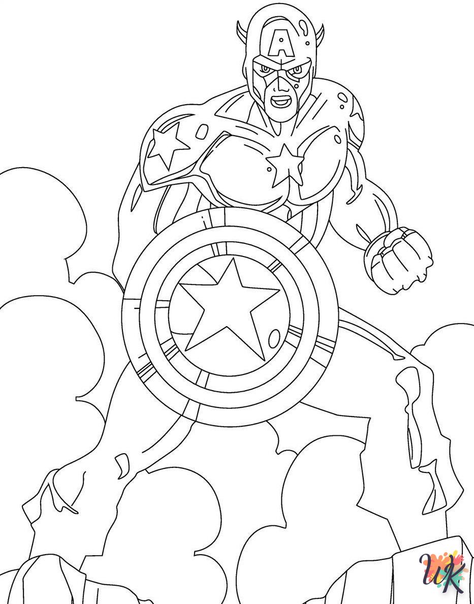 Dibujos para Colorear Captain America 1