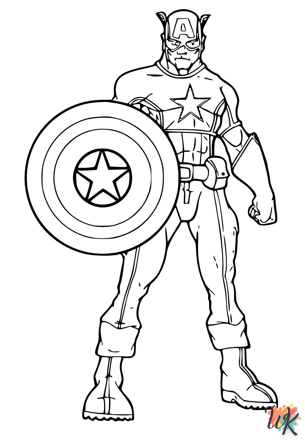 Dibujos para Colorear Captain America 13