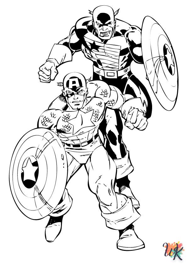 Dibujos para Colorear Captain America 15