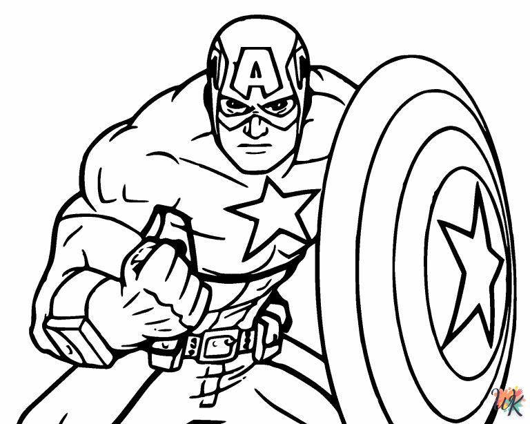 Dibujos para Colorear Captain America 16