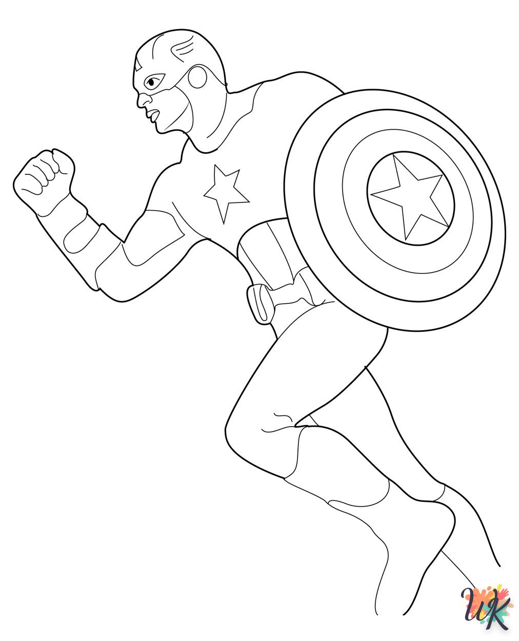 Dibujos para Colorear Captain America 20