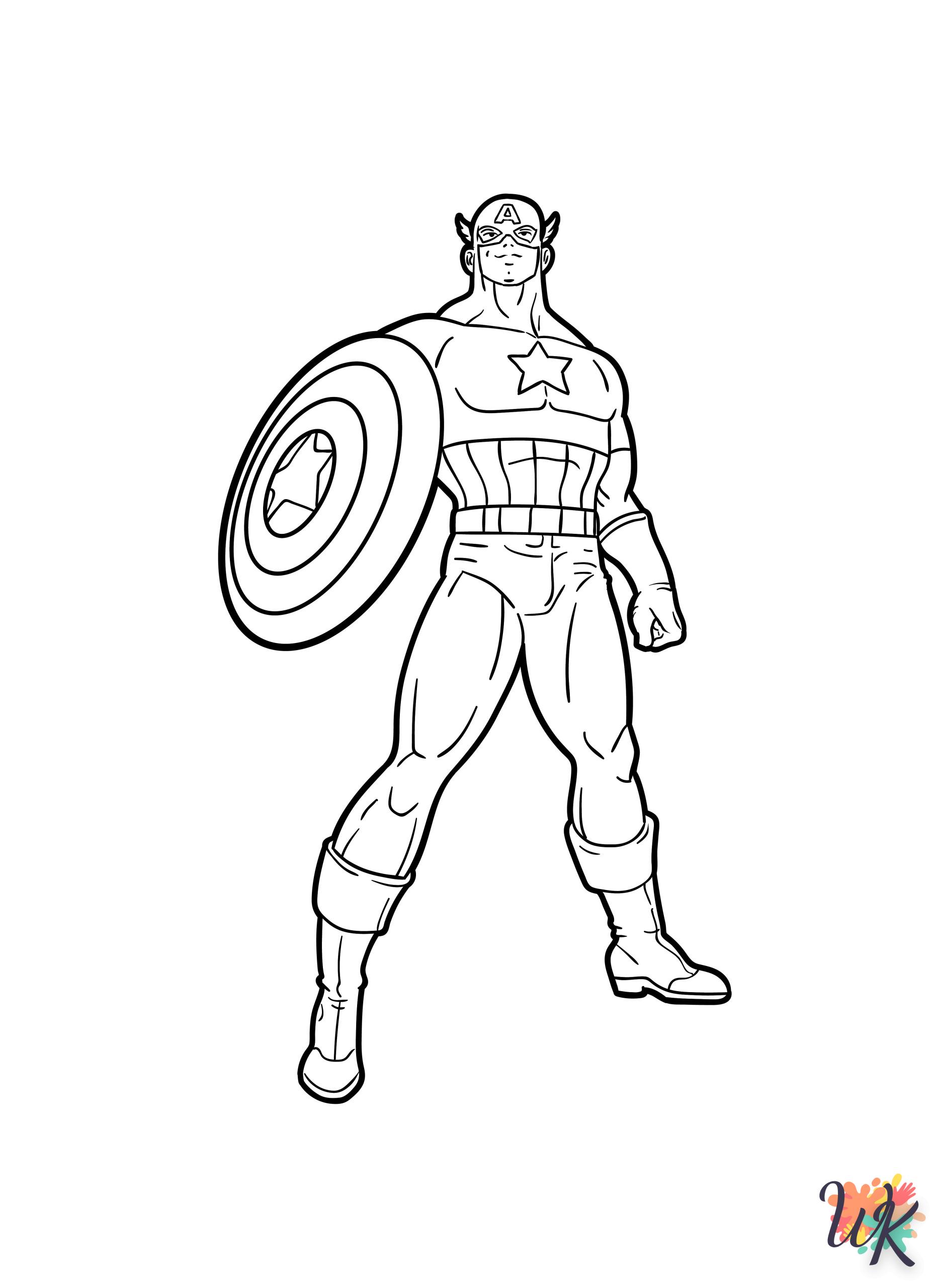 Dibujos para Colorear Captain America 22 scaled