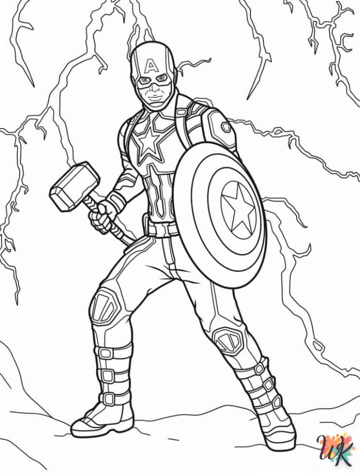 Dibujos para Colorear Captain America 27