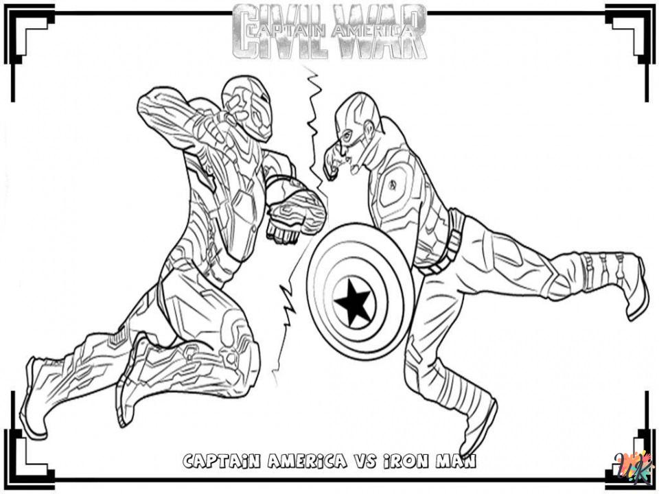 Dibujos para Colorear Captain America 28