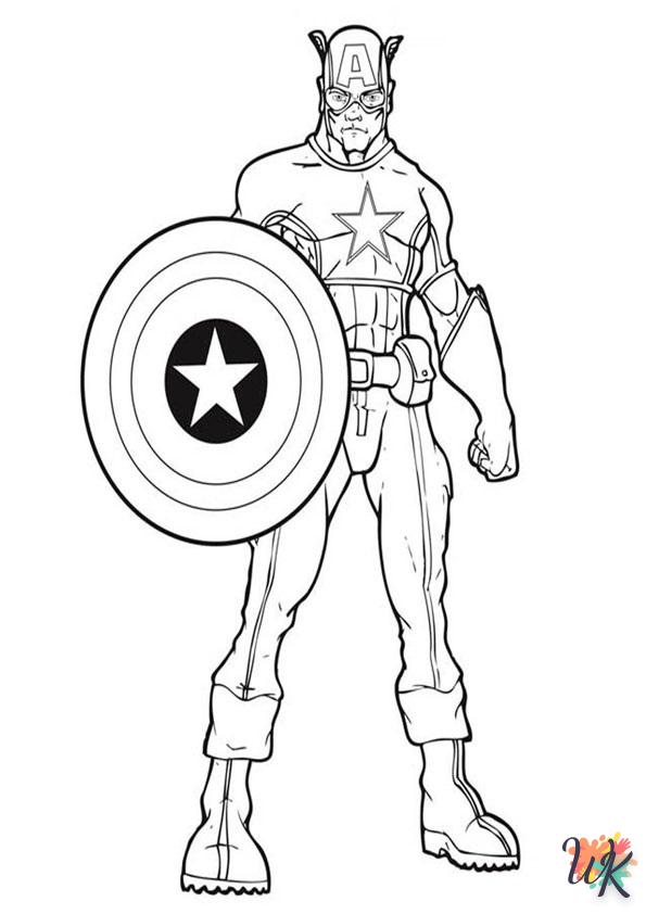 Dibujos para Colorear Captain America 30