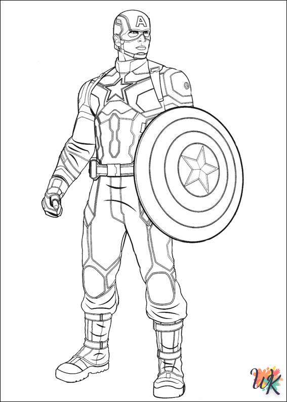 Dibujos para Colorear Captain America 31