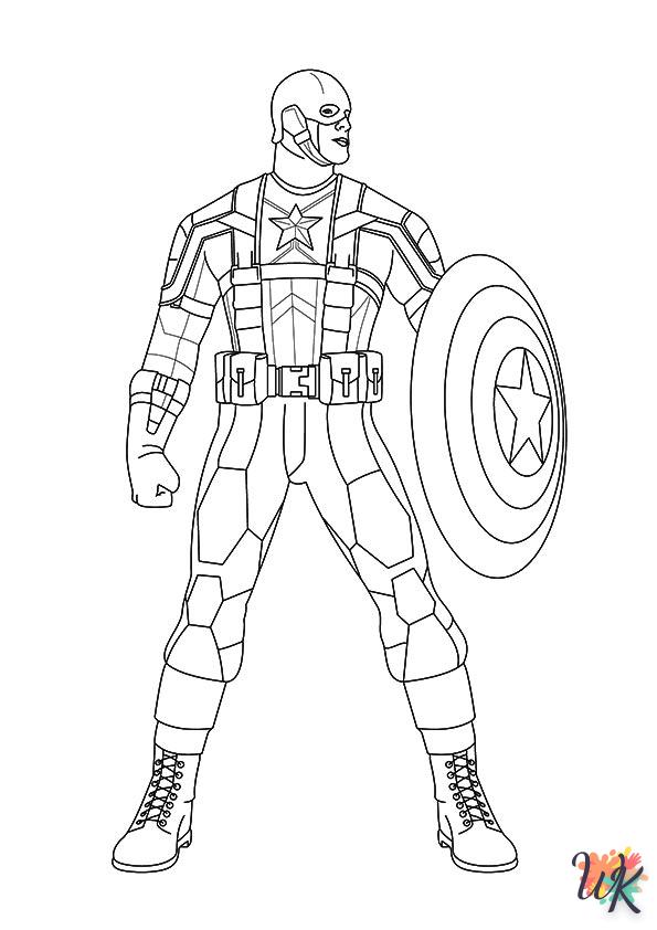 Dibujos para Colorear Captain America 41