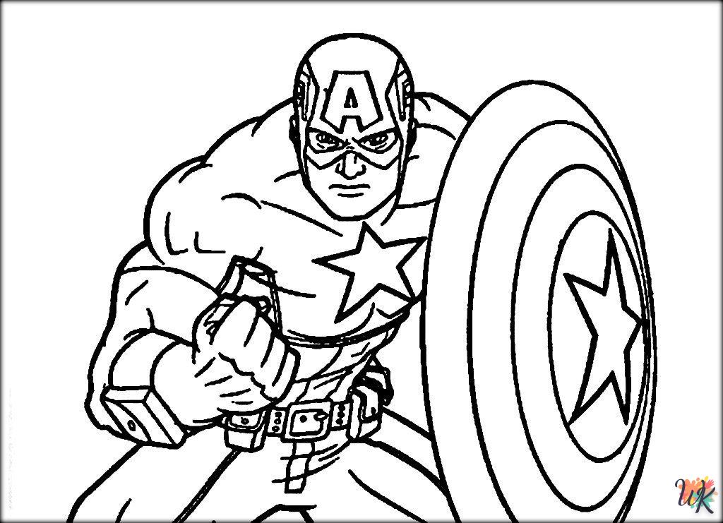 Dibujos para Colorear Captain America 44