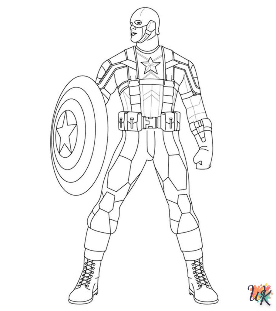 Dibujos para Colorear Captain America 45