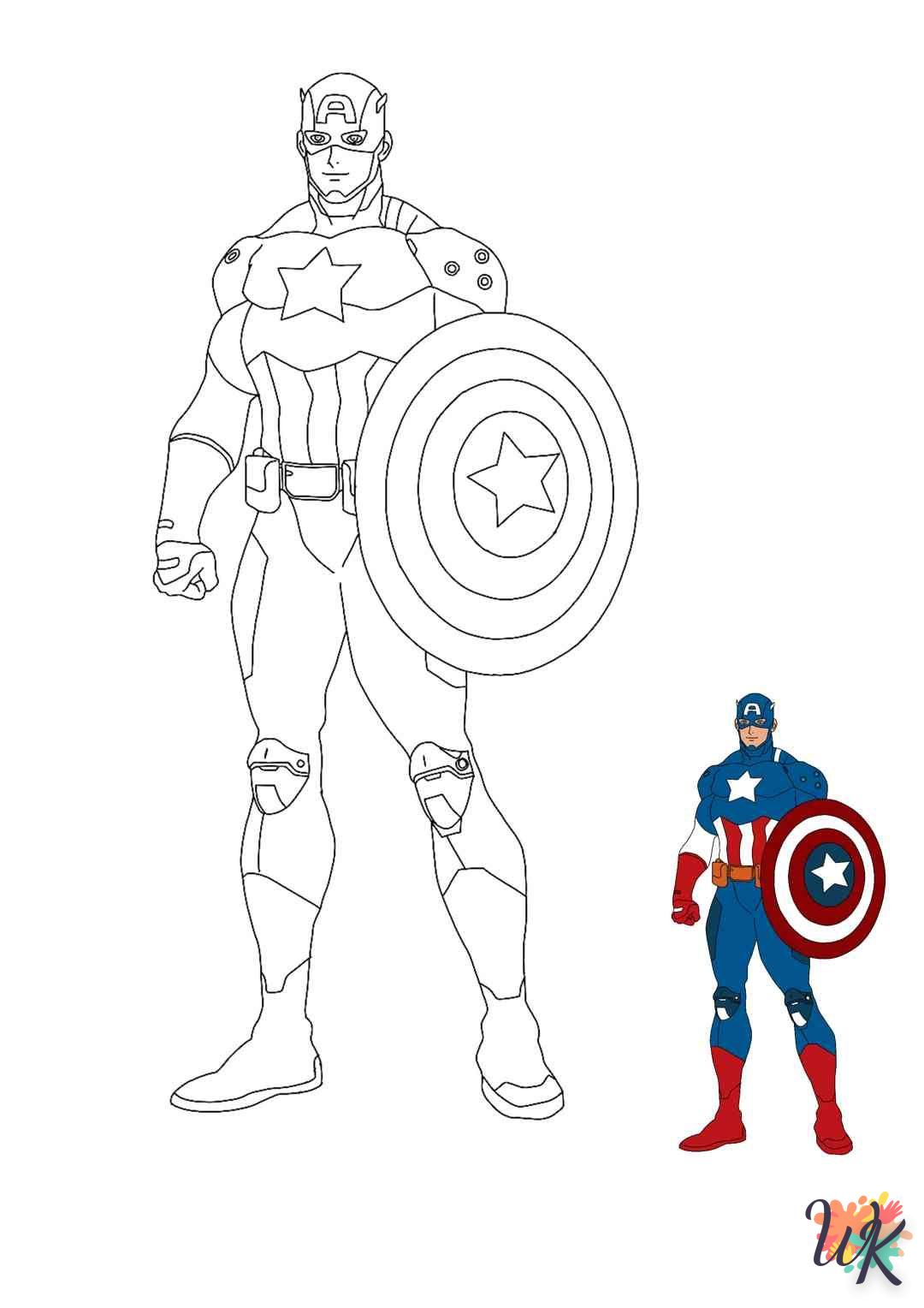 Dibujos para Colorear Captain America 49