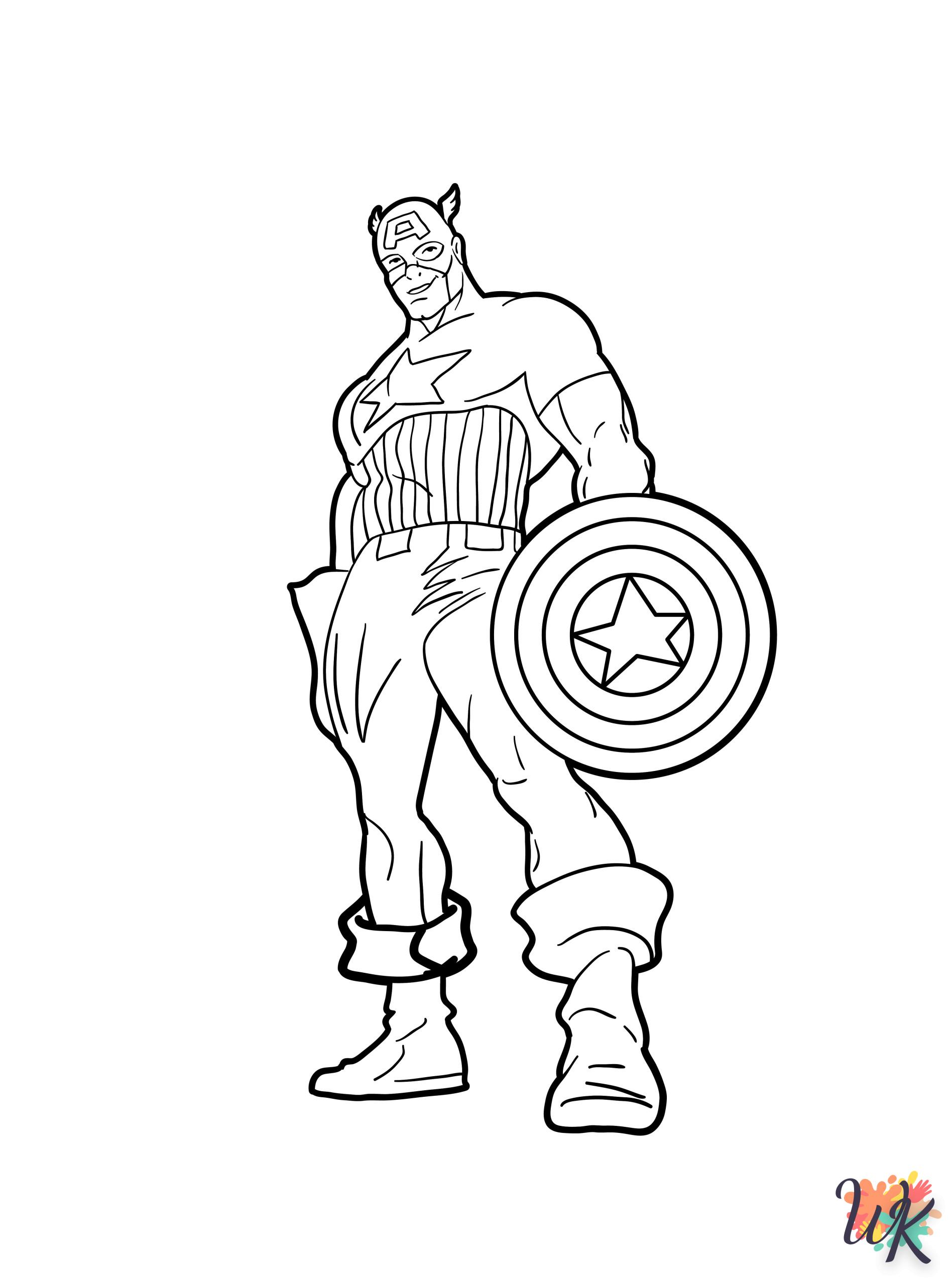 Dibujos para Colorear Captain America 8 scaled