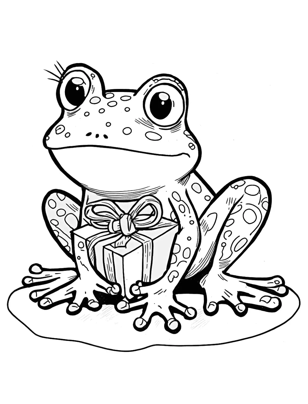 Dibujos para Colorear Christmas Frog