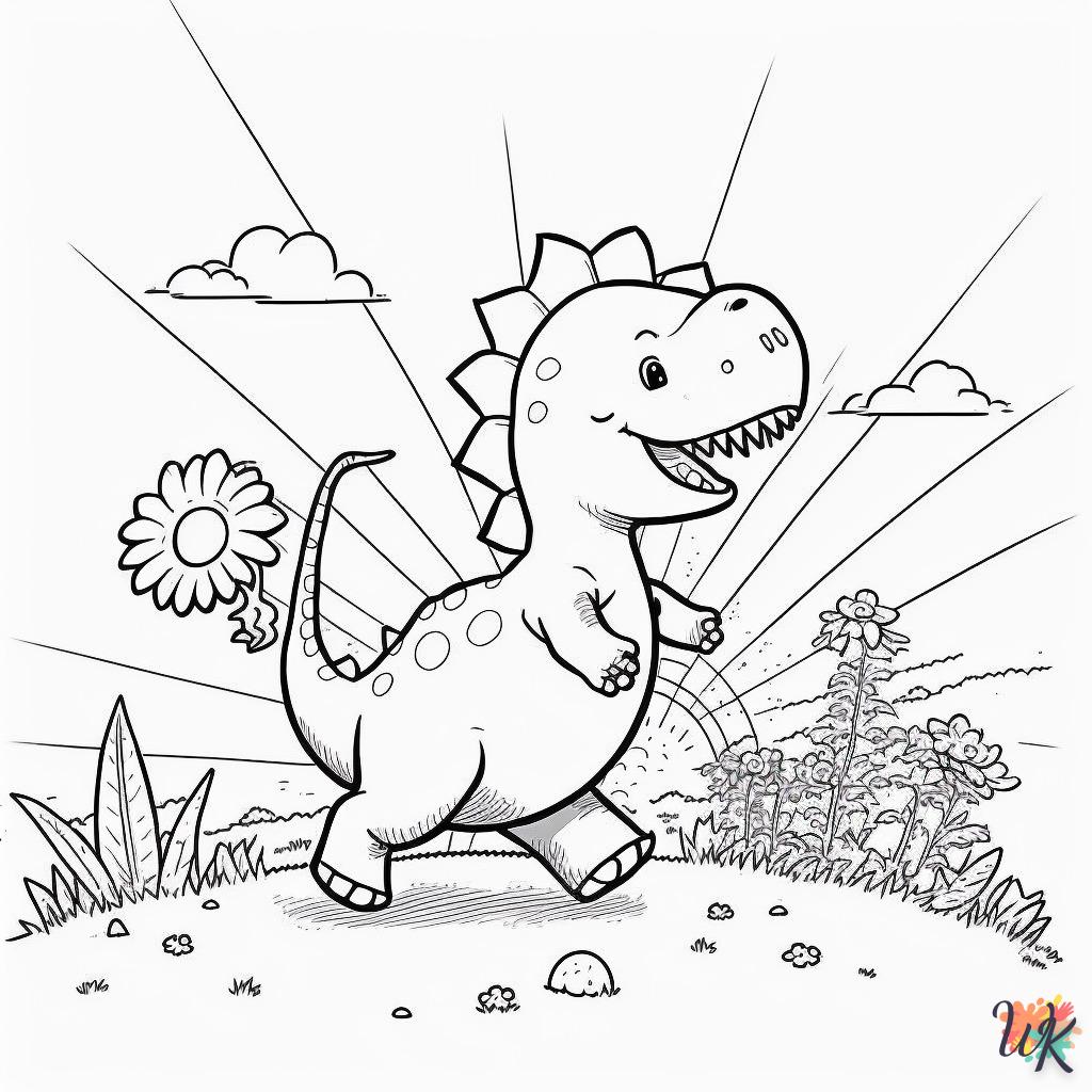Dibujos para Colorear Dinosaurio 123