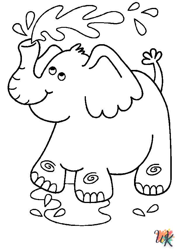 Dibujos para Colorear Elefantes 1