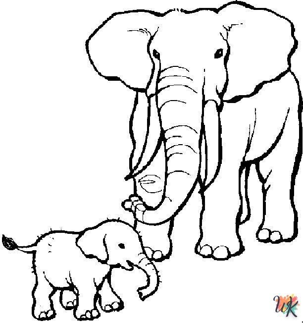 Dibujos para Colorear Elefantes 11