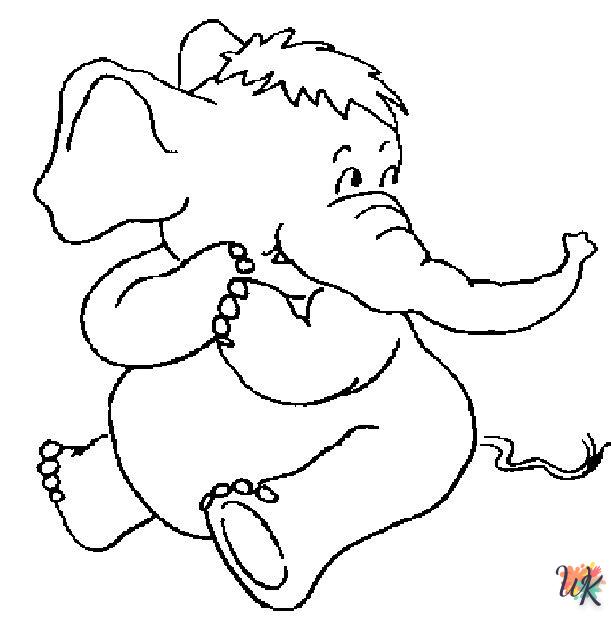 Dibujos para Colorear Elefantes 12