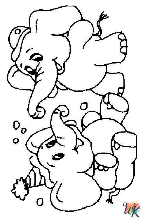 Dibujos para Colorear Elefantes 13