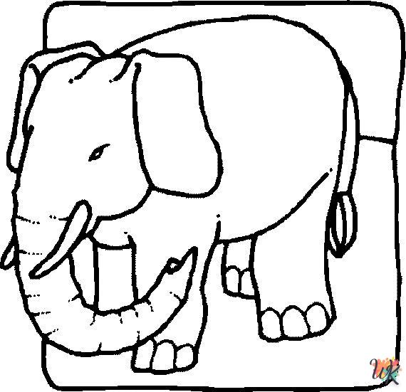 Dibujos para Colorear Elefantes 2