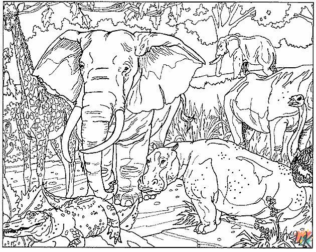 Dibujos para Colorear Elefantes 20