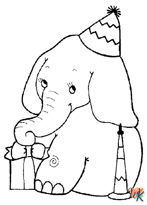 Dibujos para Colorear Elefantes 21