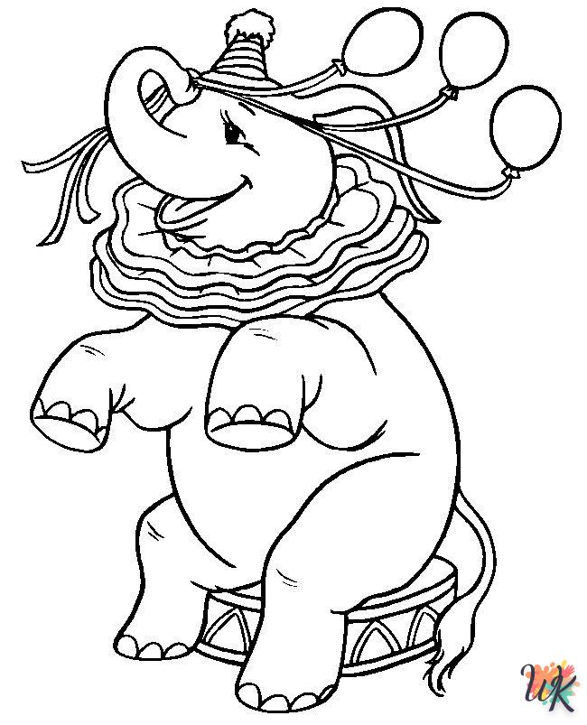 Dibujos para Colorear Elefantes 7