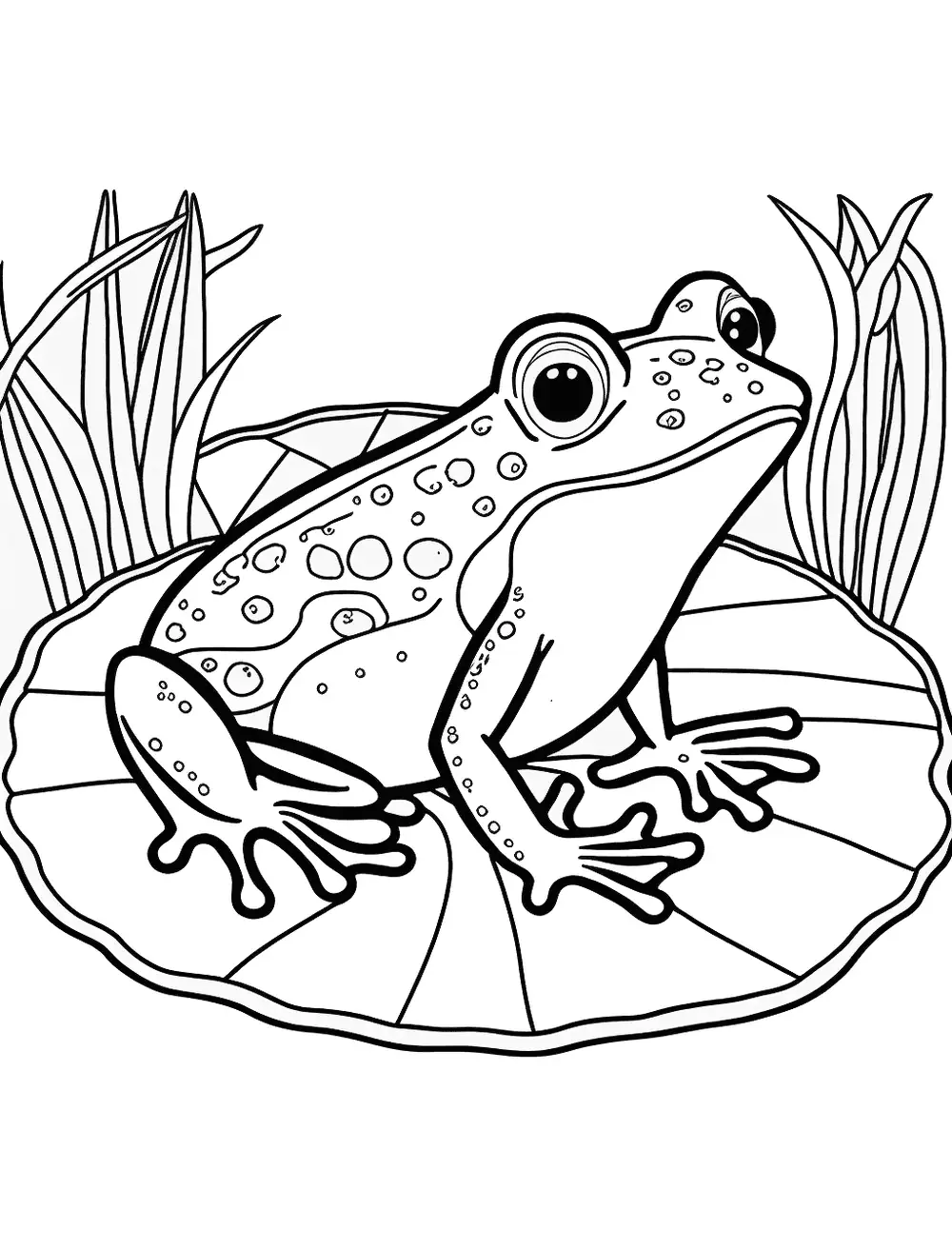 Dibujos para Colorear Frog On A Lily Pad