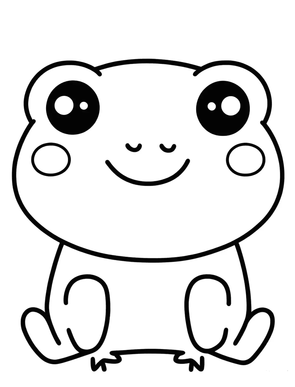 Dibujos para Colorear Kawaii Frog