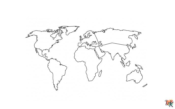 Dibujos para Colorear Mapa del mundo 3