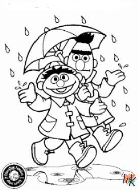 Dibujos para Colorear Sesame Street Bert and Ernie 02