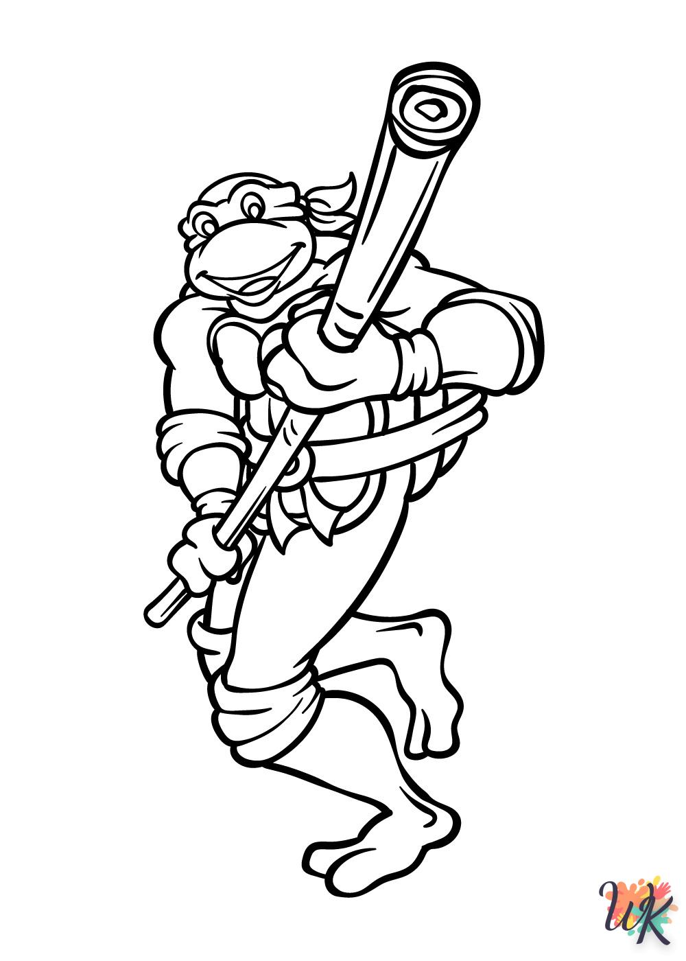 Dibujos para Colorear Tortugas Ninja 3