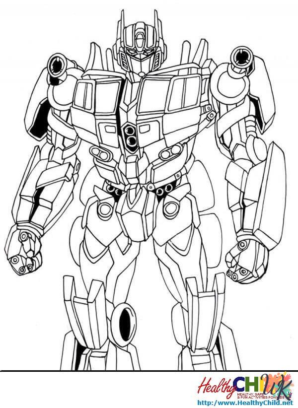 Dibujos para Colorear Transformers Optimus Prime Coloring
