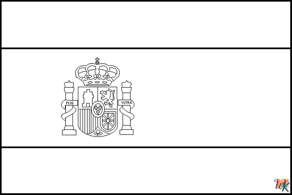 Dibujos para Colorear bandera de espana 2