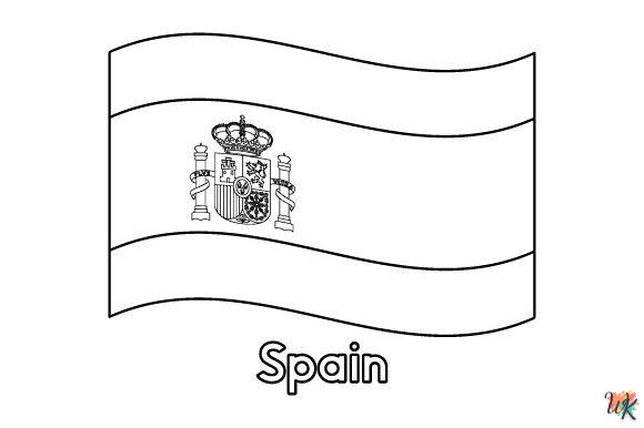 Dibujos para Colorear bandera de espana 3