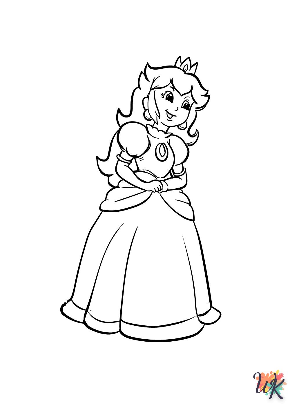 Dibujos para Colorear princesa peach 1