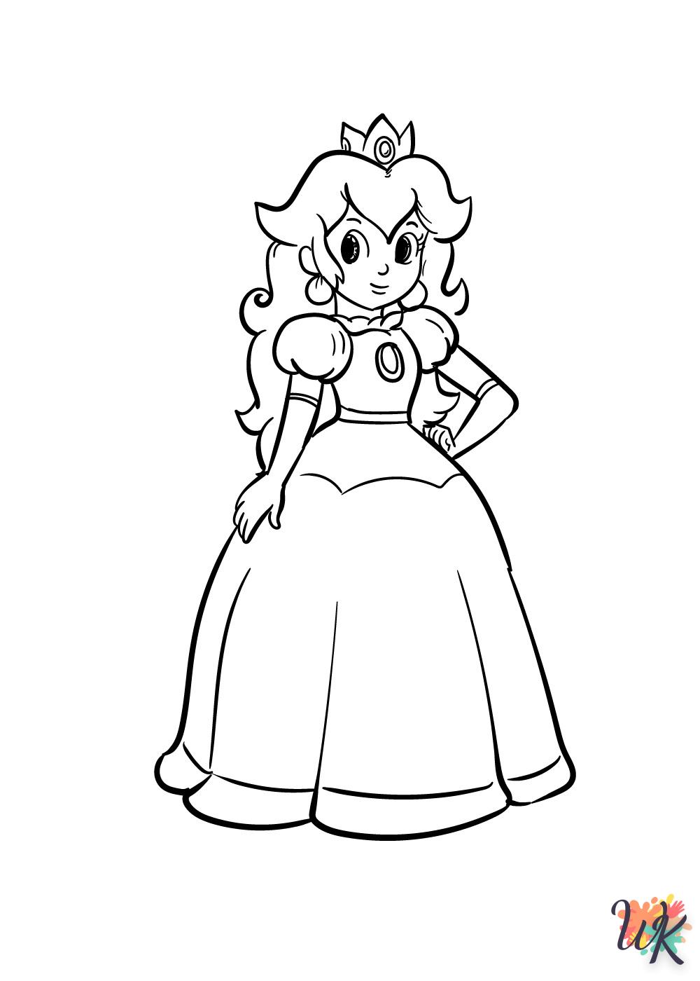 Dibujos para Colorear princesa peach 3