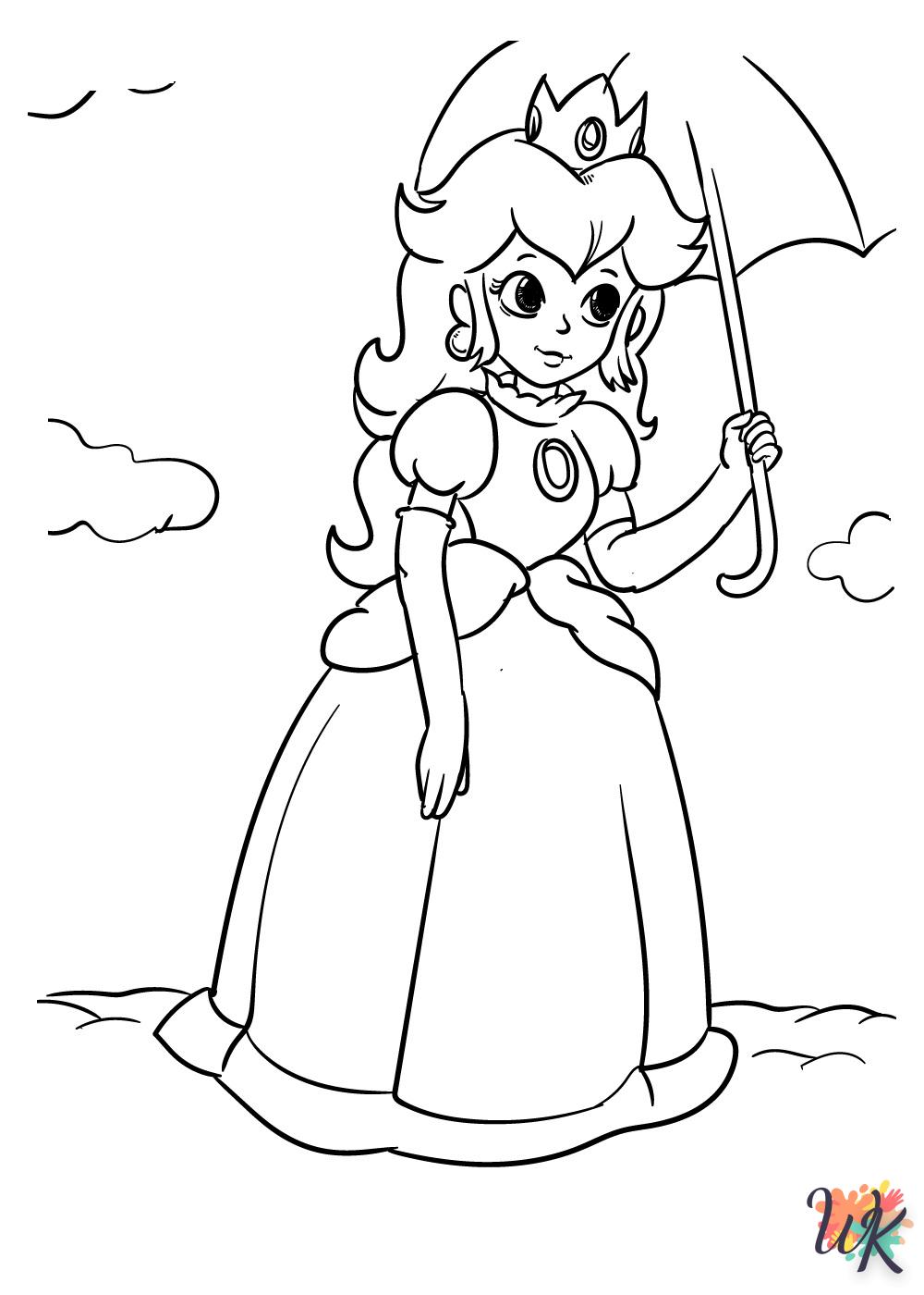 Dibujos para Colorear princesa peach 7