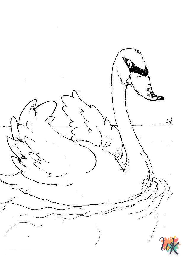 Dibujos para Colorear Cisne 1