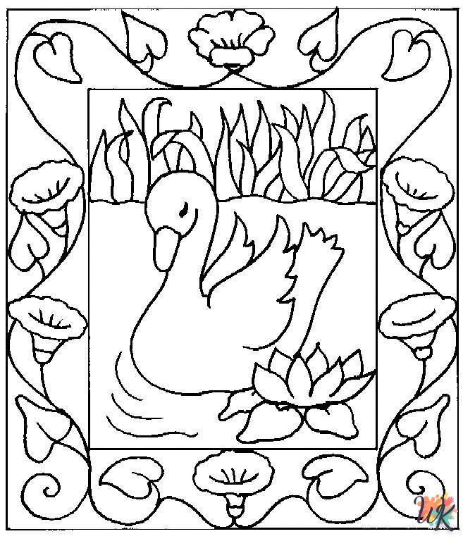 Dibujos para Colorear Cisne 4
