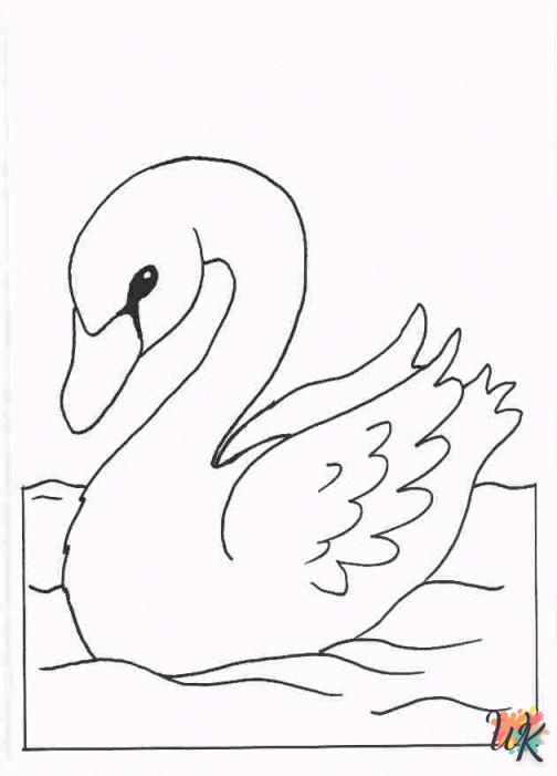 Dibujos para Colorear Cisne 6