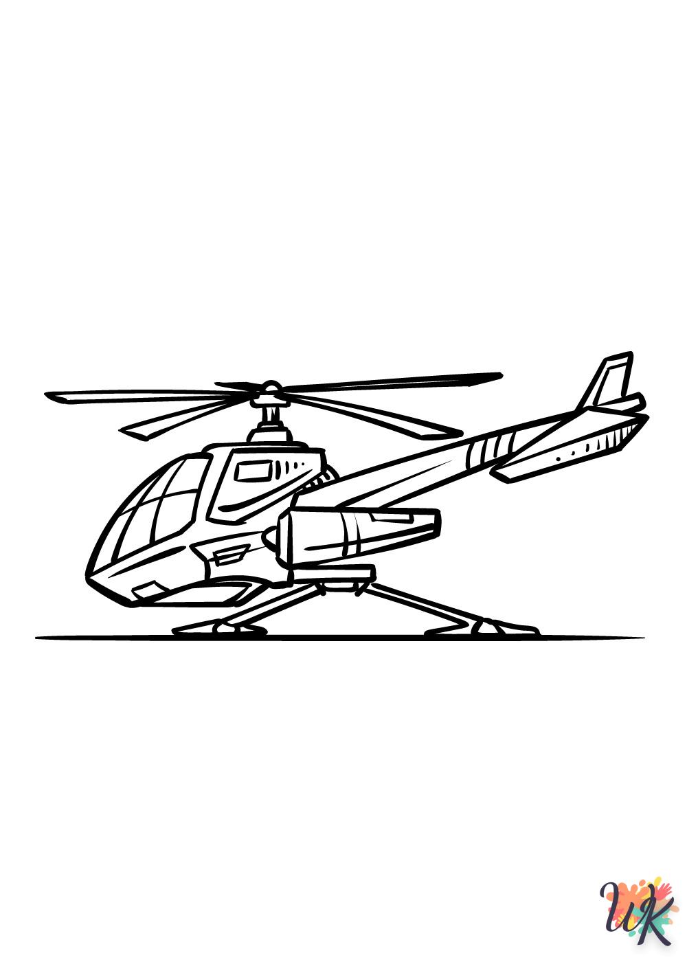 Dibujos para Colorear Helicoptero 10
