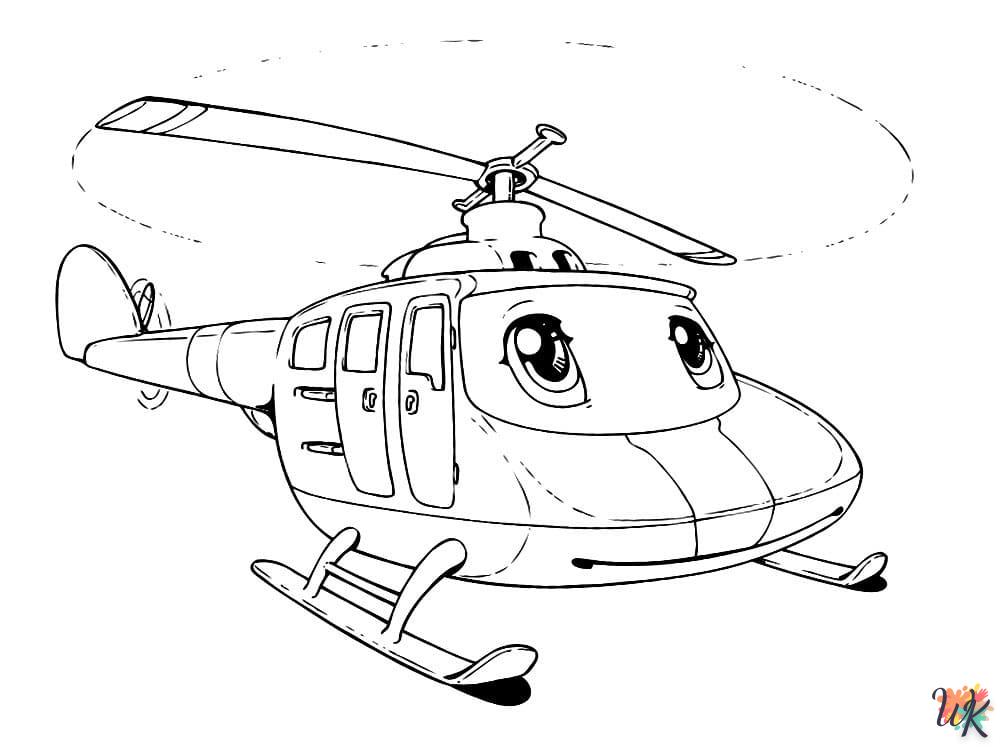 Dibujos para Colorear Helicoptero 16