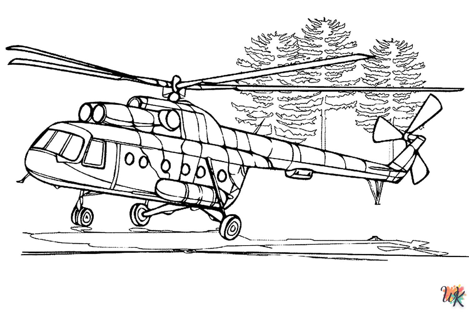 Dibujos para Colorear Helicoptero 44