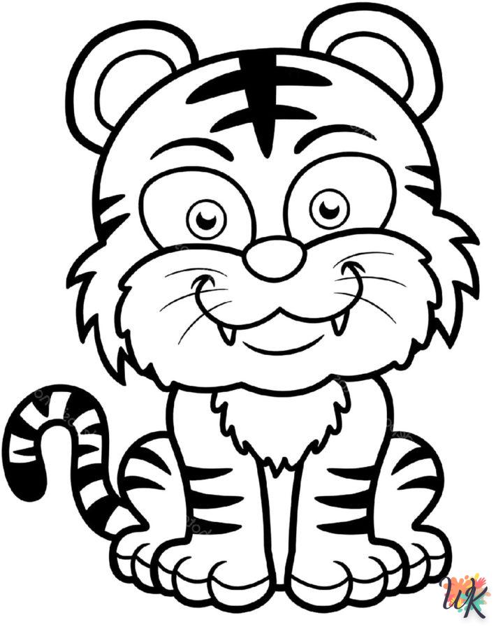 Dibujos para Colorear Tigre 10