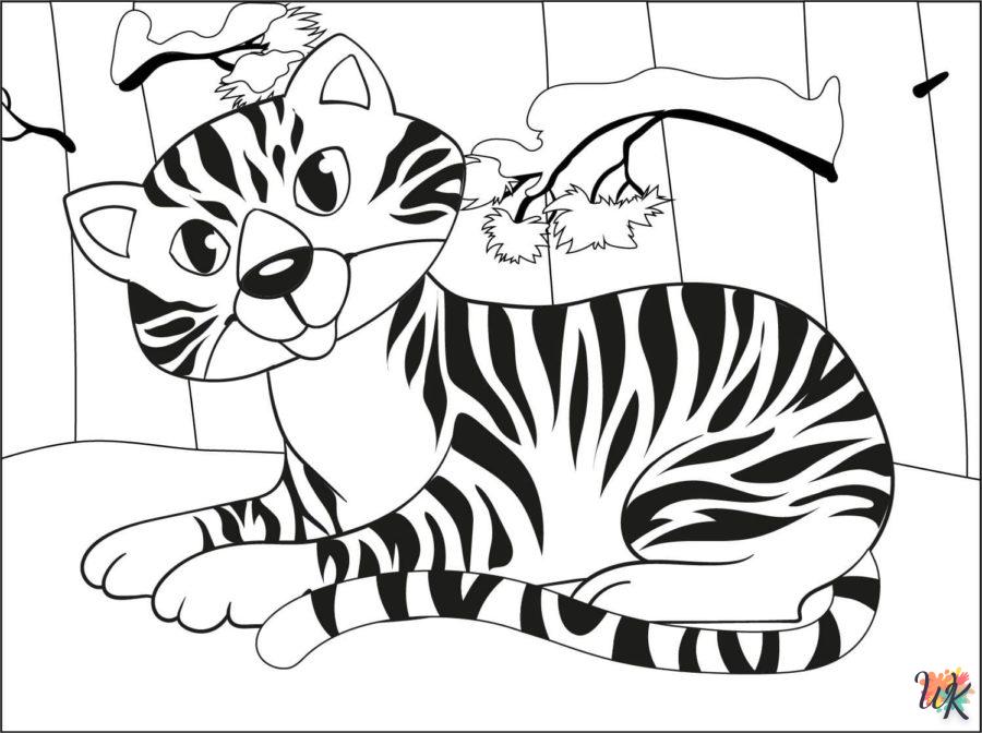 Dibujos para Colorear Tigre 2