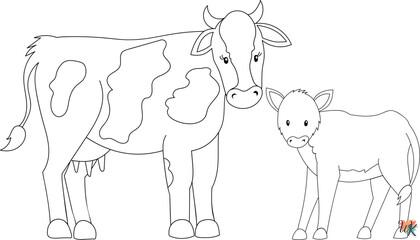 Dibujos para Colorear Vaca 9