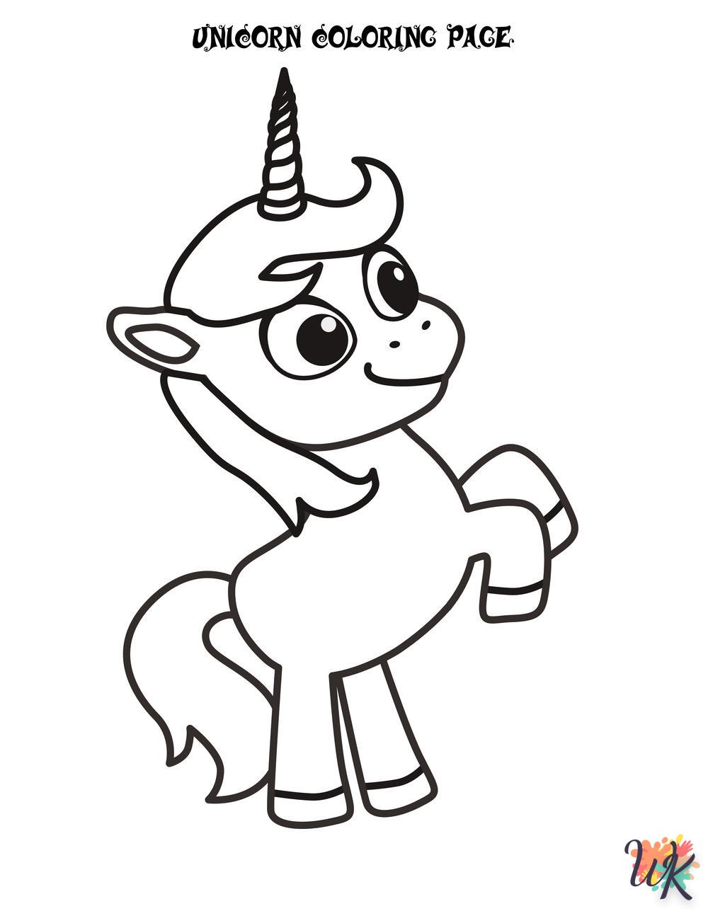 Dibujos para Colorear unicornio kawaii 10