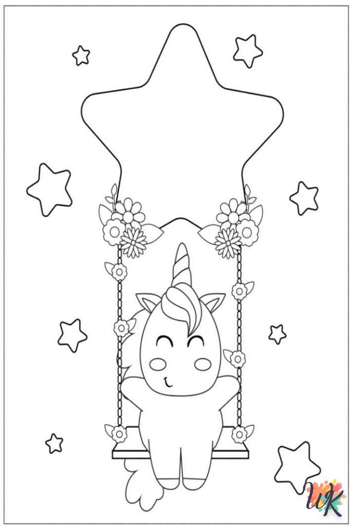 Dibujos para Colorear unicornio kawaii 13