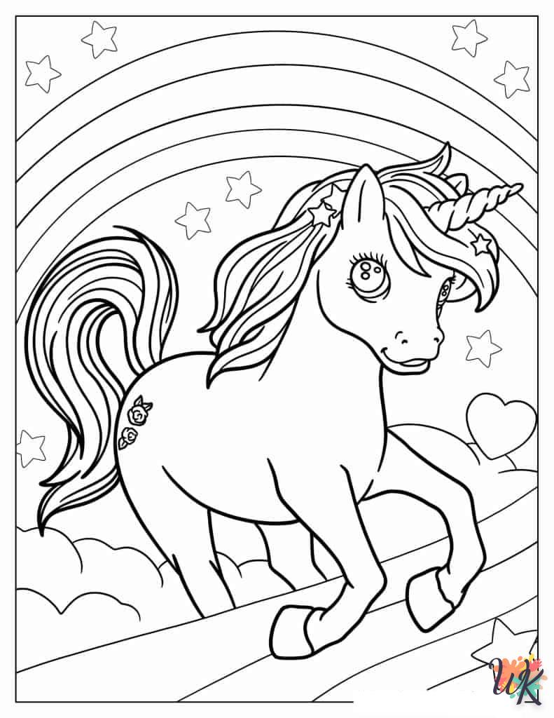 Dibujos para Colorear unicornio kawaii 14